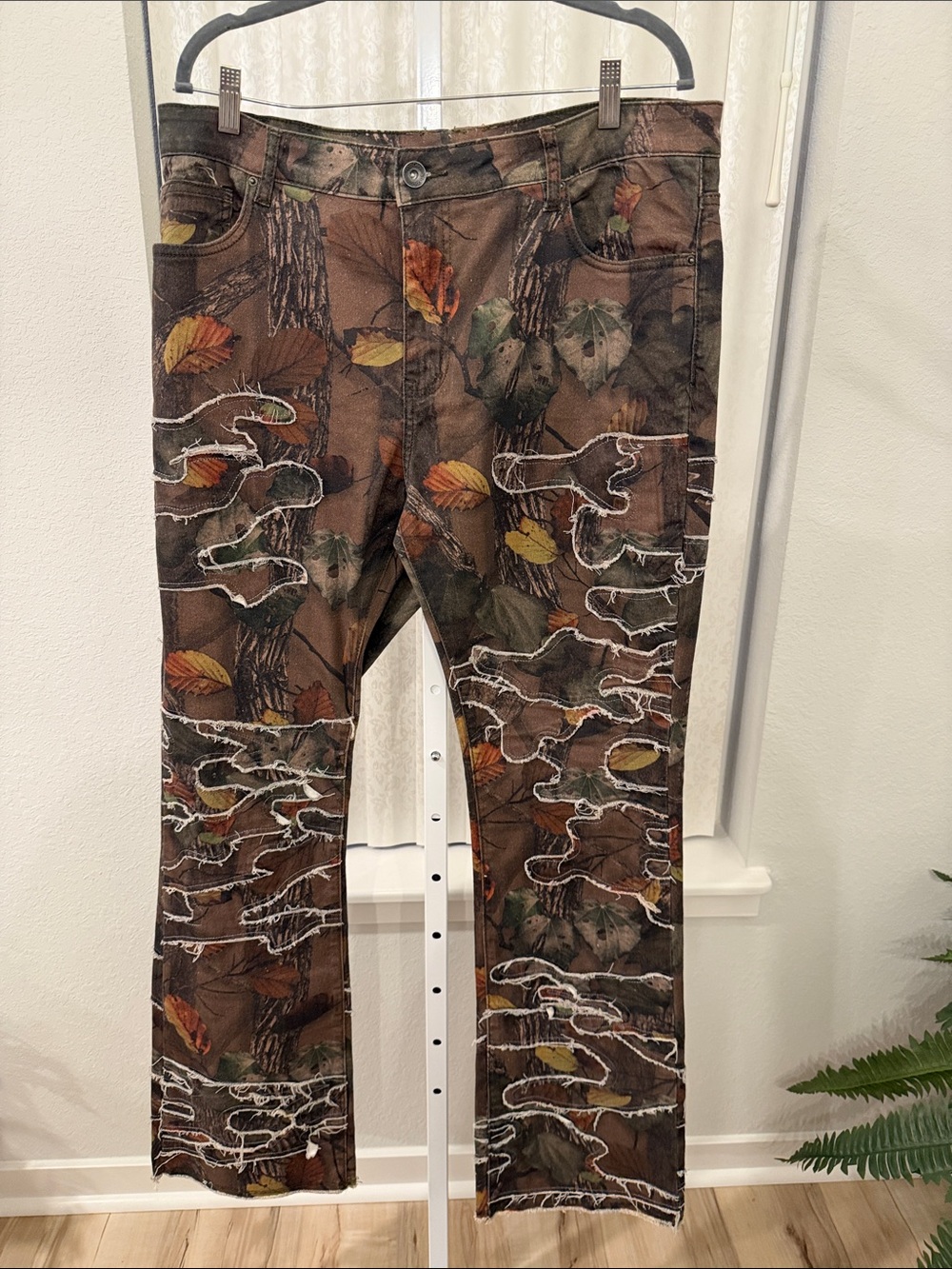 G-Star Brown Camouflage Leaf Print Jeans